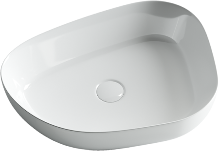 Умывальник чаша накладная ассиметричной формы Ceramicanova Element 550*400*140мм, Белый, CN5003