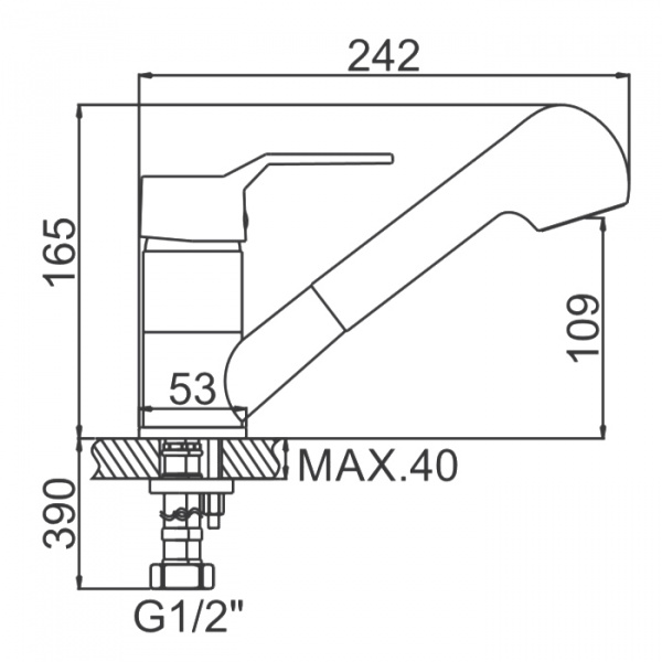 Смеситель для мойки с выдвижной лейкой Ledeme H63 L6063