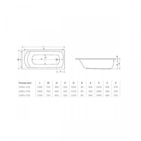 Акриловая ванна Excellent Lamia 160x75 WAEX.LAM16WH