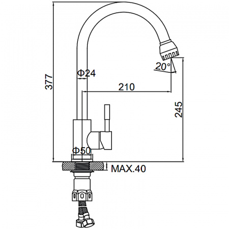 Смеситель для мойки Ledeme L74205