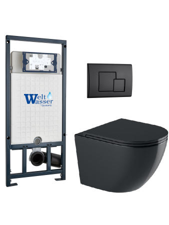 Комплект инсталляции с унитазом Weltwasser MARBERG 507 + MERZBACH 043 GL-BL + MAR 507 SE MT-BL