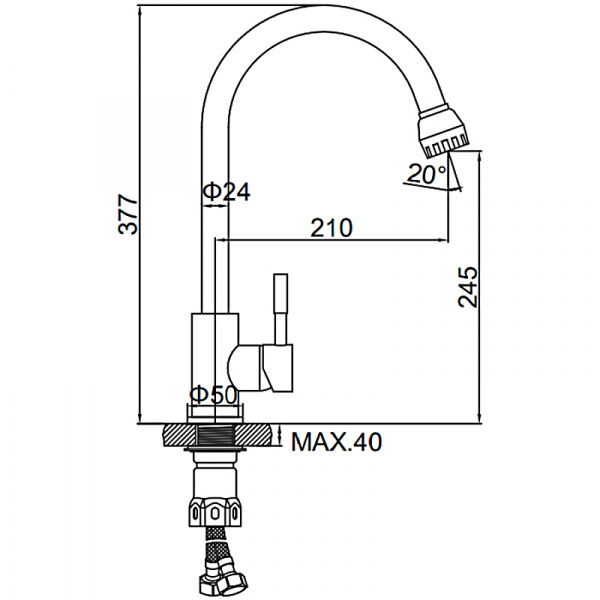 Смеситель для мойки Ledeme L74205