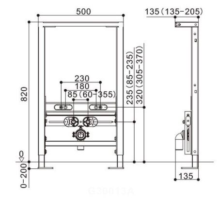 Инсталляция для подвесного биде WeltWasser WW AMBERG 500 BD