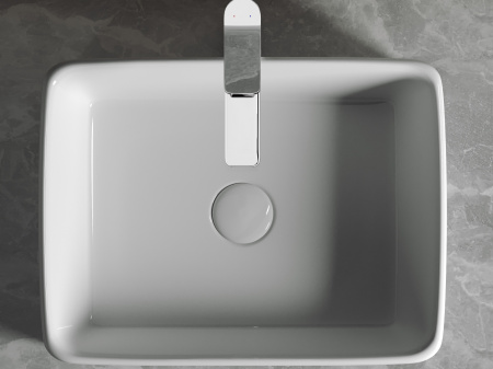 Умывальник чаша накладная прямоугольная Ceramicanova Element 480*370*130мм, Белый, CN6037