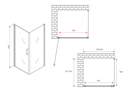 Душевой уголок ABBER Sonnenstrand AG04080-S75