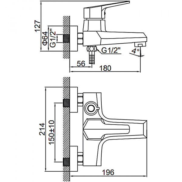 Смеситель для ванны Ledeme H59 L3259