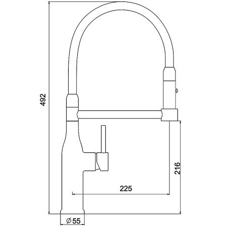 Смеситель для кухни Gappo G4398-55 с гибким изливом