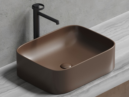 Умывальник чаша накладная прямоугольная Ceramicanova Element 505*380*150мм, темно-коричневый матовый, CN6052MDB