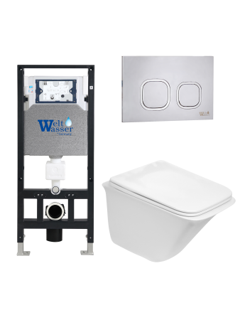 Унитаз с инсталляцией WeltWasser AMBERG 506 + ROTBACH 004 GL-WT + AMBERG RD-MT CR