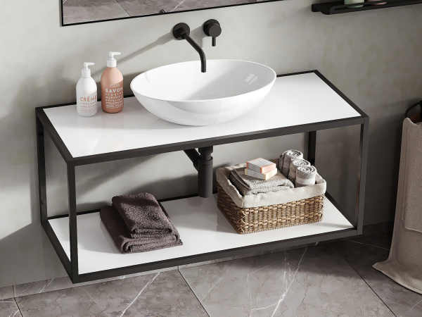 Тумба под умывальник Belux подвесная Аляска 80 Белый глянцевый