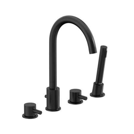 360400300 Scandinavian Pure Смеситель на борт ванны AM.PM, четырёхсекционный, черный матовый