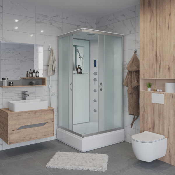 Душевая кабина Niagara Classic NG-3301-14BKG (90х90х200) средний поддон(26см),стекло матовое