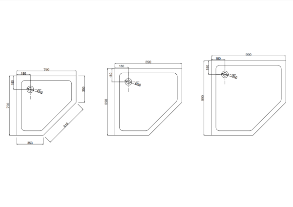 Душевой поддон акриловый Taliente PTA-10103 100х100 белый