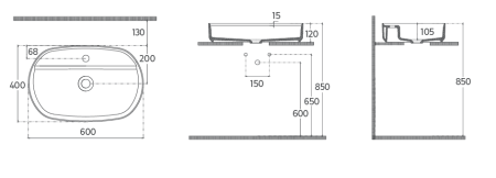 Раковина накладная ISVEA Infinity 60 овальная 60см цвет мятно-зеленый матовый 10NF65060SV-2T