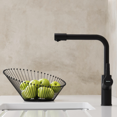 710771300_xxx Merkur, Смеситель для кухни Damixa L-излив, с каналом для фильтрованной воды, чёрный матовый