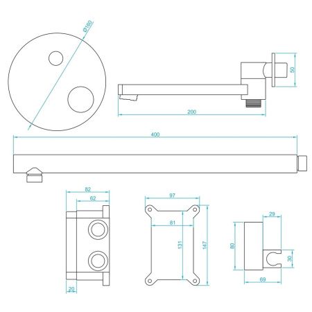 Душевая система встраиваемая RGW SP-55 51140855-01 хром