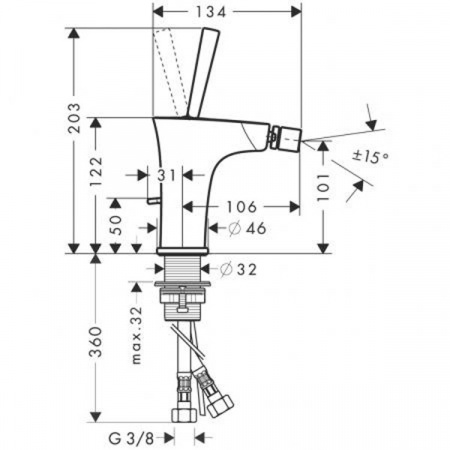 Смеситель для биде Hansgrohe PuraVida 15270000