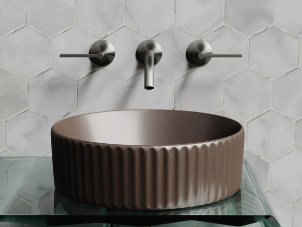 Умывальник чаша накладная круглая Ceramicanova Element 360*360*115мм, темно-коричневый матовый, CN6057MDB