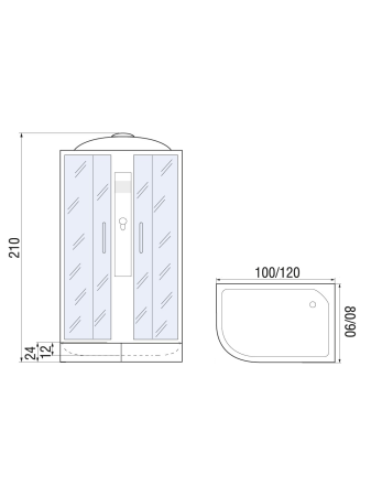 Душевая кабина River DESNA 120/90/24 R MT 1200х900х2100мм