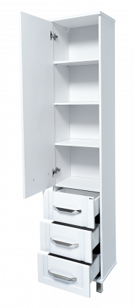 Шкаф-пенал Misty Терра 40 с 3 ящиками белый левый П-Тер0504001-3ЯЛ