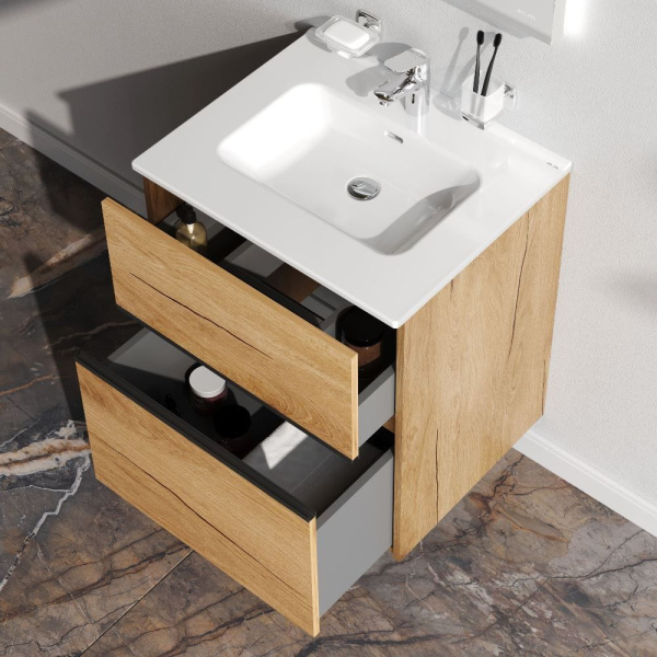 M7BFUX0602OF Sense База под раковину AM.PM, универсальная, 60 см, 2 ящика, дерево