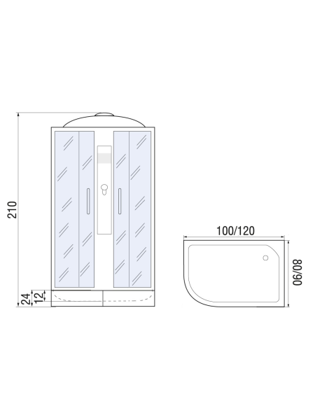 Душевая кабина River DESNA 120/90/24 R MT 1200х900х2100мм