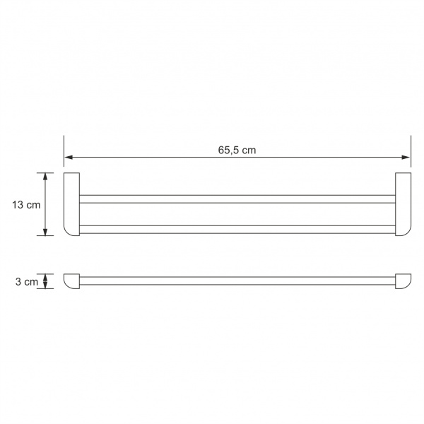 Держатель полотенец двойной WasserKRAFT Kammel K-8340