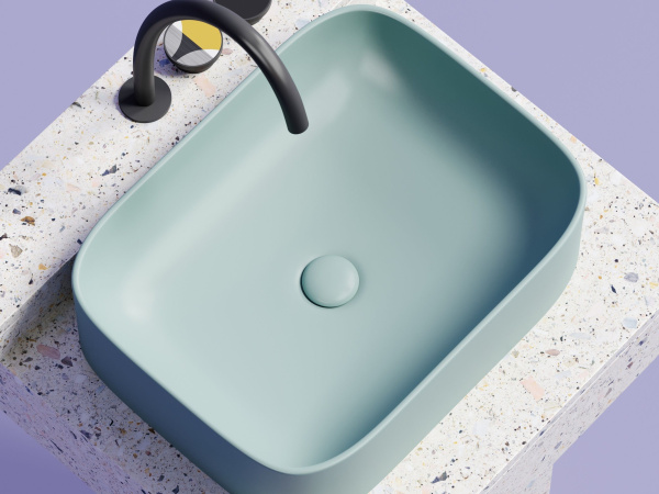 Умывальник чаша накладная прямоугольная Ceramicanova Element 505*380*150мм, зеленый матовый, CN6052MLG