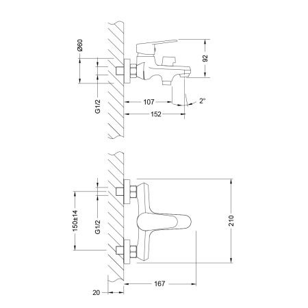 Смеситель Lemark Point LM0314C для ванны