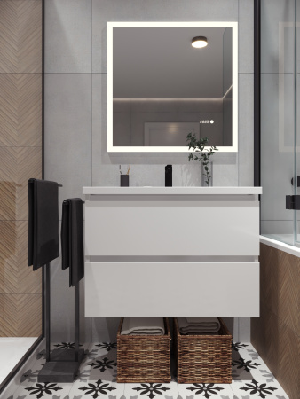 Тумба под умывальник Belux подвесная Фаворит 75-02, белый глянцевый