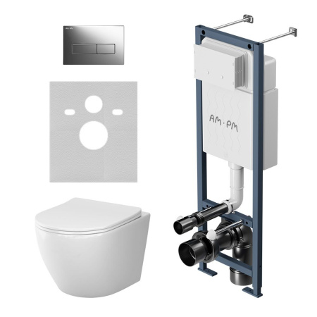 IS110351.801900 ErgoFit Инсталляция с клавишей M глянц хром с подвесным унитазом Like Aquaspin с сиденьем м/лифт