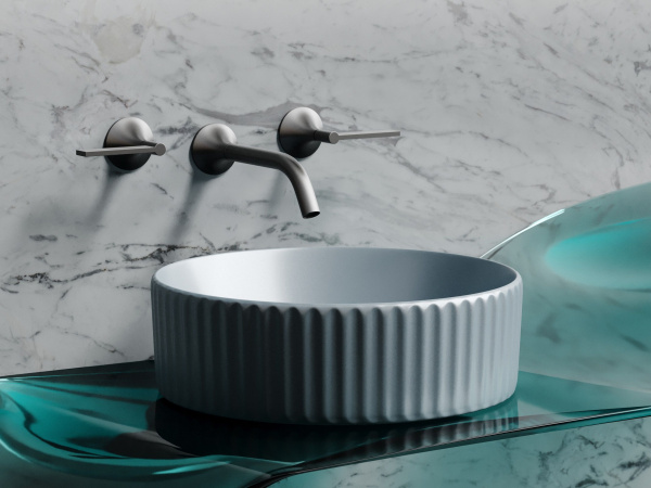 Умывальник чаша накладная круглая Ceramicanova Element 360*360*115мм, серо-голубой матовый, CN6057MHL