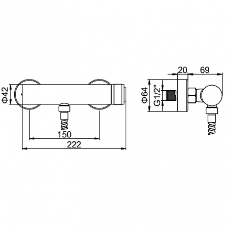 Смеситель для душа Ledeme H76 L2076