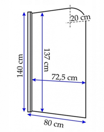 Шторка для ванной Rea TOPAZ  80 REA-W0088