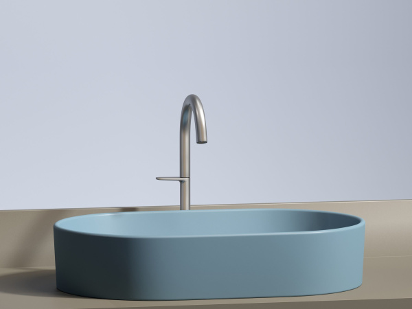 Умывальник чаша накладная овальная Ceramicanova Element 608*385*122мм, Голубой матовый, CN6048ML