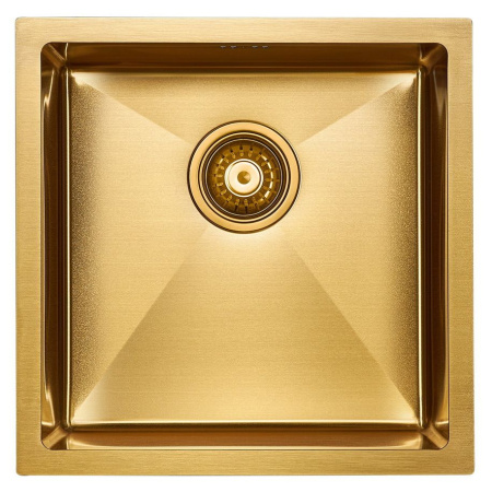 Мойка Paulmark NEXT 44 UNI PM214444-BG 440х440х200 мм, нержавеющая сталь, брашированное золото