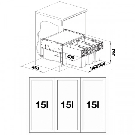 Мусорная система Blanco SELECT II 60/3 526204