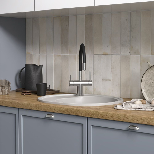 Смеситель Reflexion Lago RX9902SS для кухни с гибким изливом и подключением к фильтру, полированная сталь