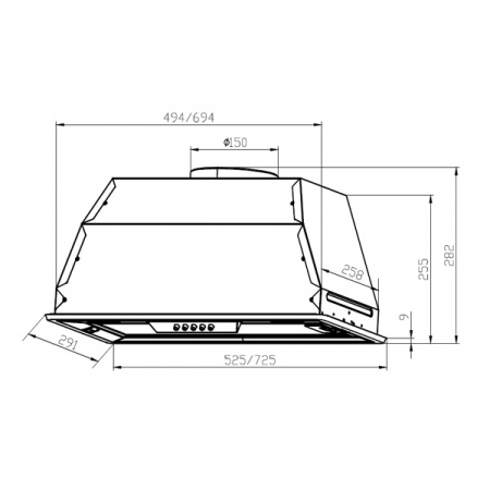 Кухонная вытяжка Lex GS BLOC P 600 Inox CHTI000319