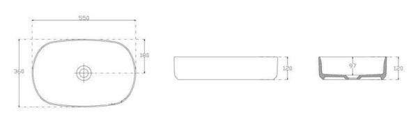 Раковина ISVEA Infinity накладная 550*360*120 цвет слоновая кость матовый 10NF65055SV-2K