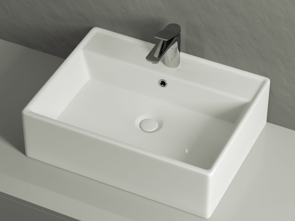 Умывальник чаша накладная прямоугольная Ceramicanova Element 590*450*160мм, Белый, CN6046