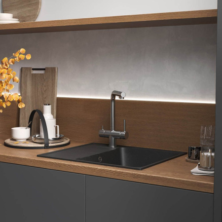 Кухонная мойка Reflexion Plato RX1457СL, уголь