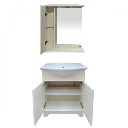 Зеркало-шкаф Misty Лувр 75 лев. слоновая кость П-Лвр03075-1014Л