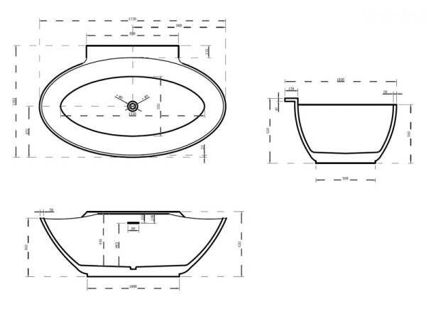 Акриловая ванна ABBER AB9237 белая