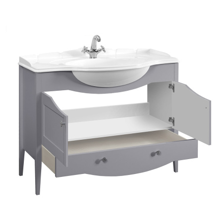 Тумба под умывальник Belux Афины напольный 105-01, железный серый матовый