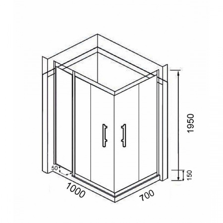 Душевое ограждение Parly Quadro 70L (QZ71L)