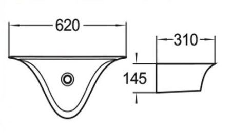 Раковина подвесная WeltWasser WW AISBACH 78205 GL-WT глянцевая белая 575х310х130 мм