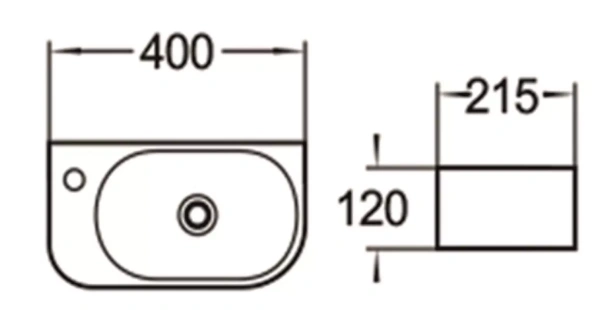 Раковина SantiLine SL-2014R 40х22 белая