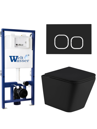 Комплект инсталляции с унитазом Weltwasser BAMBERG 525 + GELBACH 043 MT-BL + BAMBERG BL