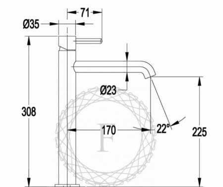 Cмеситель для раковины FILARETE Roun FL6020 (Черный матовый)